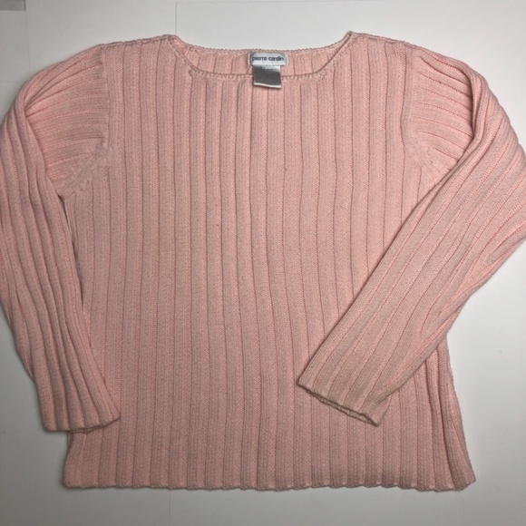 LIKE NEW! Pink Pierre Cardin Vintage Crew Neck Sweater - Picture 9 of 9